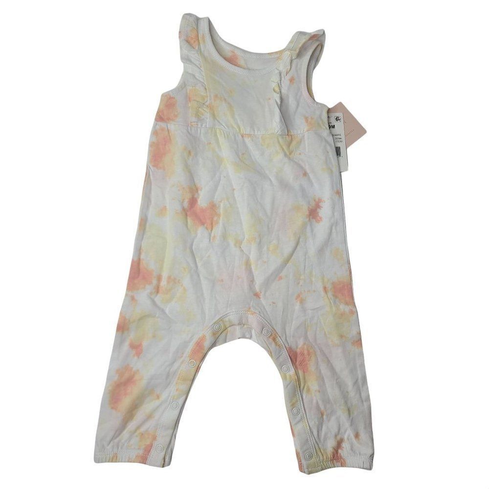 Grayson Mini Baby Girls Tie-Dye Ruffle Shoulder Romper Pink 6-9M NEW
